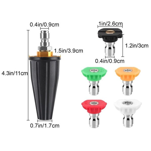 Rotating Turbo Nozzle for Power Washer with Spray Tip
