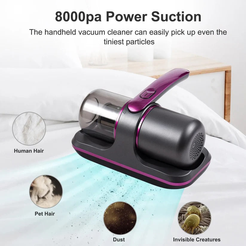 Cordless UV Mattress Cleaner with 8000Pa Suction and HEPA Filtration