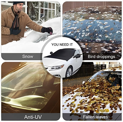 Magnetic Car Windshield Cover with Sun Protection Support