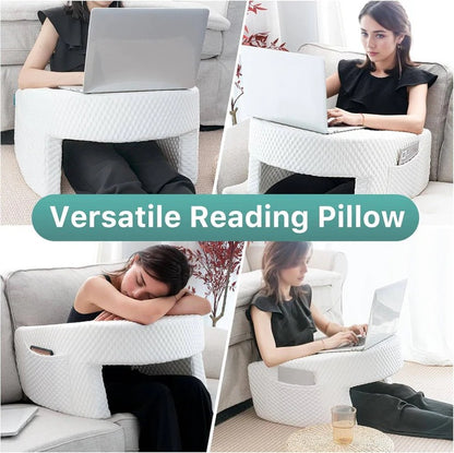 Adjustable Bed Reading Pillow with Back and Arm Support