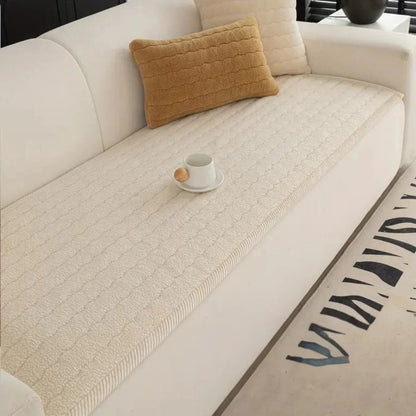Plush Textured Sofa Cover with Thick Padding