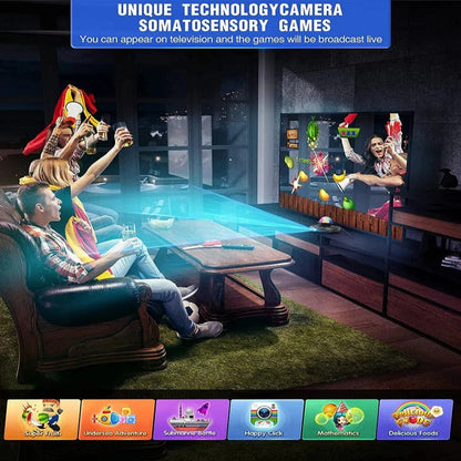 Electronic Dance Mat Game Set with Two Wireless Controllers and Motion Camera for TV Play