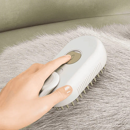 3-in-1 Pet Grooming Brush with Steam Spray and De-Shedding Comb
