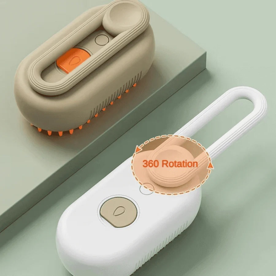 3-in-1 Pet Grooming Brush with Steam Spray and De-Shedding Comb