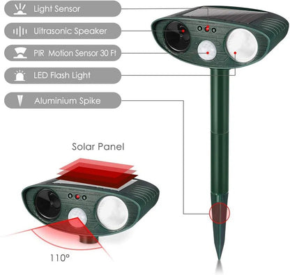 Solar Rabbit Deterrent and Flash Light Repeller