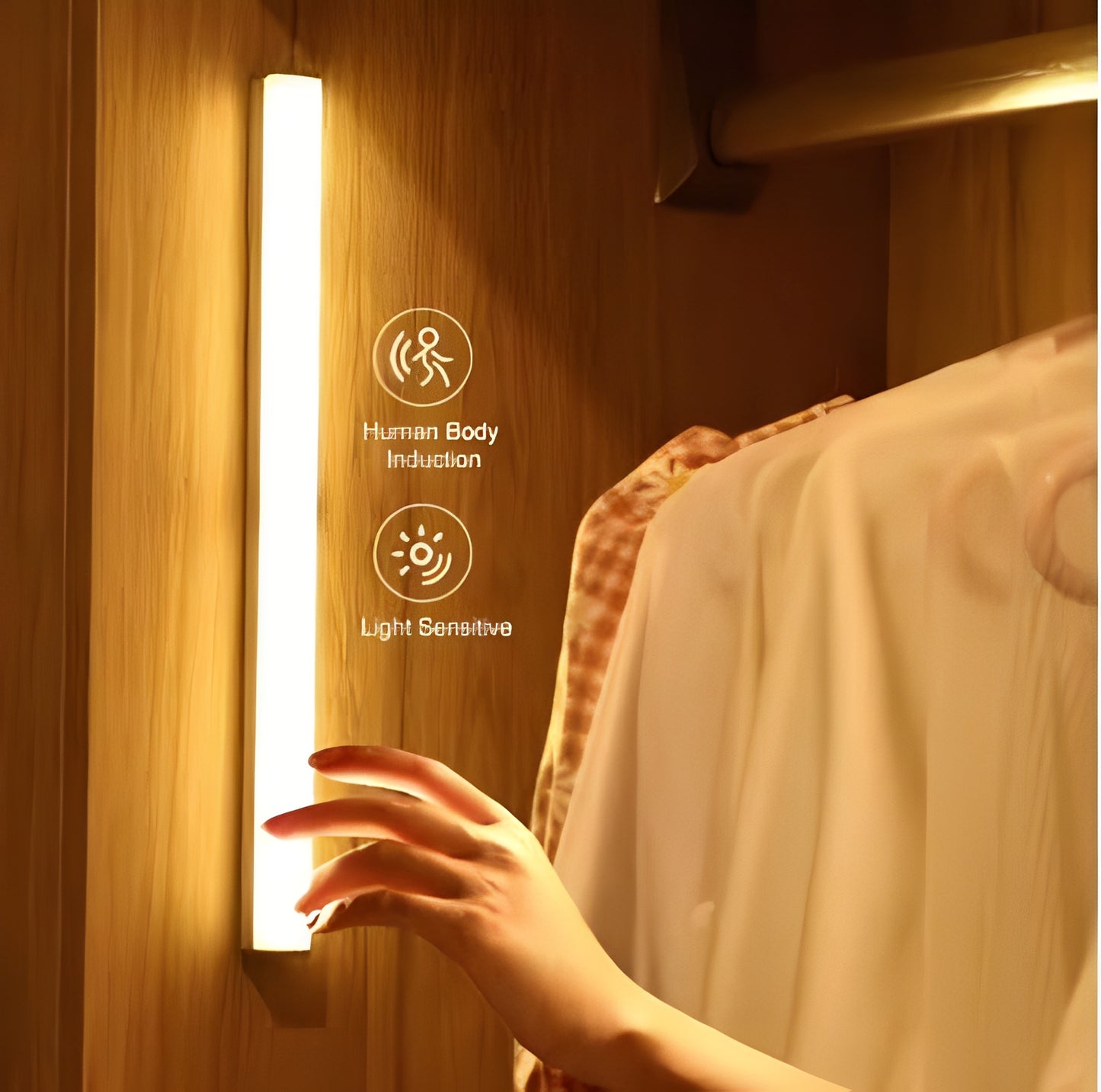 Motion Sensing LED Light Strip with Soft Warm Glow Effect