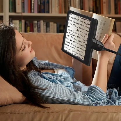 Adjustable Floor Magnifier with Full Page Lens and Built In LEDs