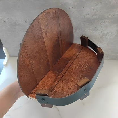 Bourbon Barrel Wall Shelf, Rustic Bar Decor Accessory