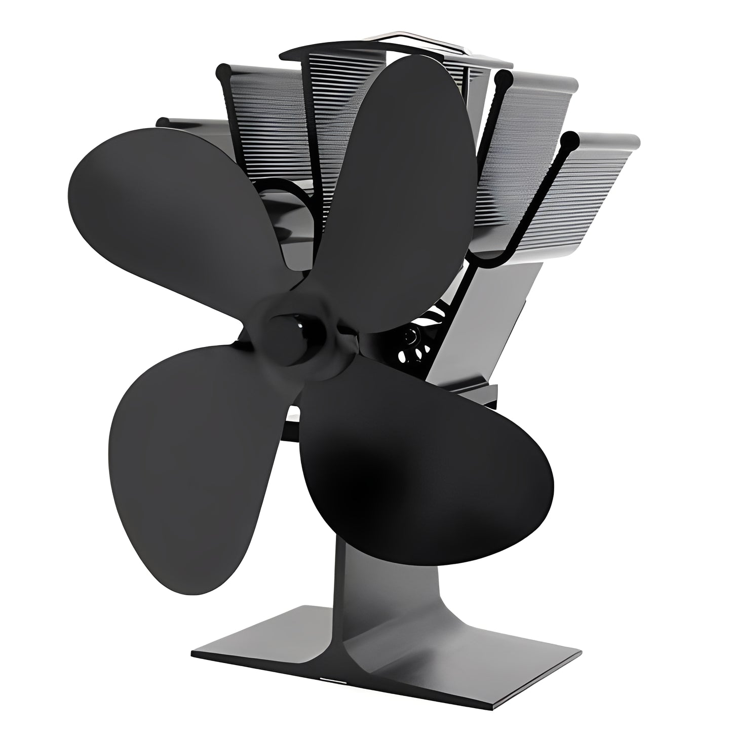 Fireplace Fan with Heat Powered Operation for Heat Distribution Support