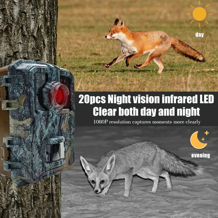 Outdoor Trail Camera with Night Vision Motion Detection and 1080P Video