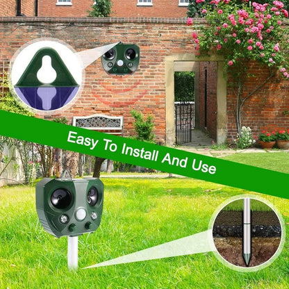 Outdoor Ultrasonic Pest and Bird Repeller with Motion Activated Deterrent for Garden  and Outdoor Use