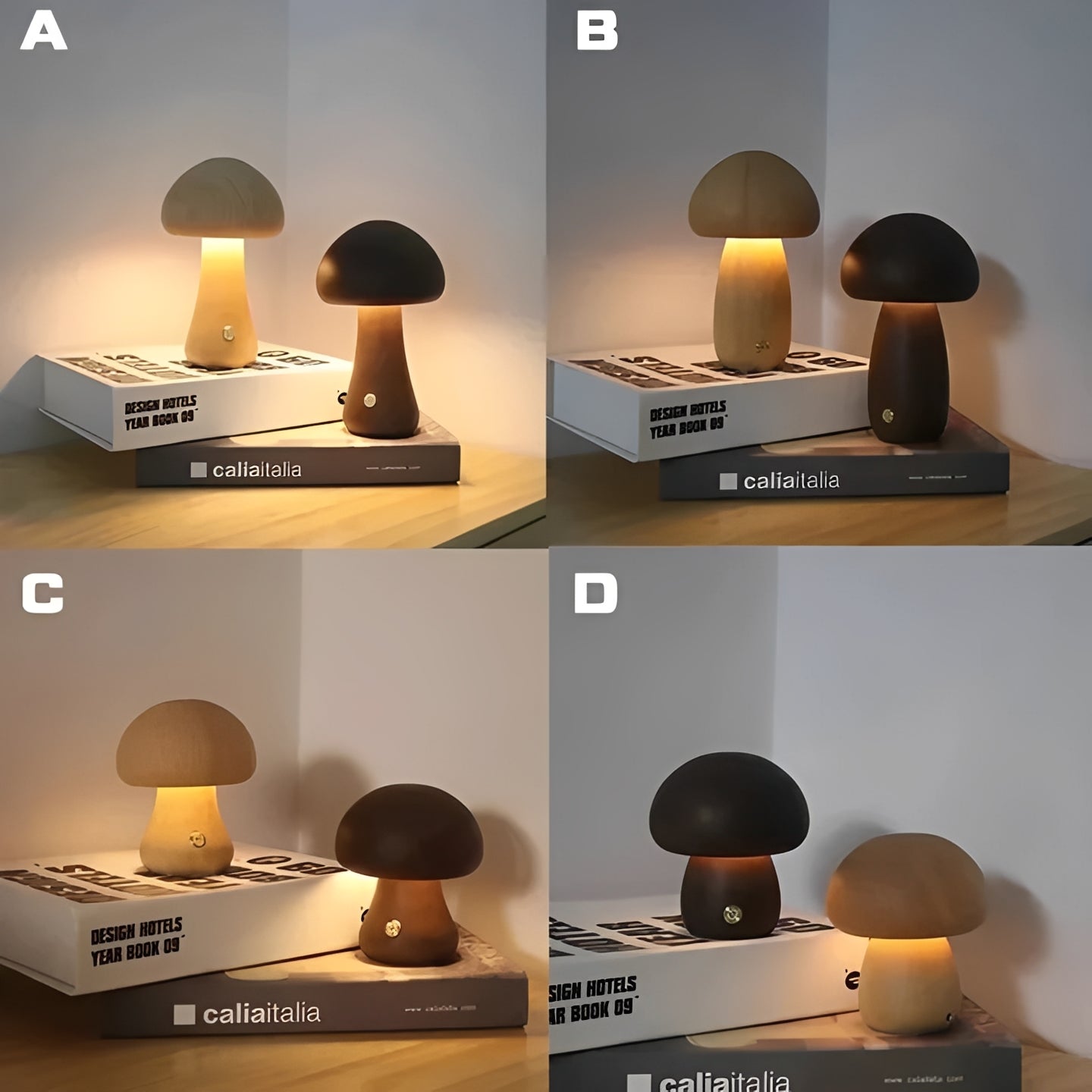 Decorative Mushroom Table Lamp with Dimmable LED Night Light