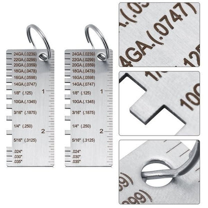 Dual Purpose Metal and Wire Thickness Measuring Tool for Welding Projects