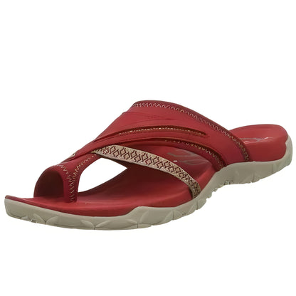 Womens Cross Strap Sandals with Synthetic Upper and Rubber Outsole