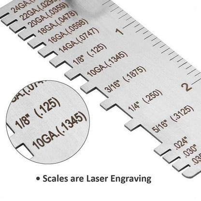 Dual Purpose Metal and Wire Thickness Measuring Tool for Welding Projects