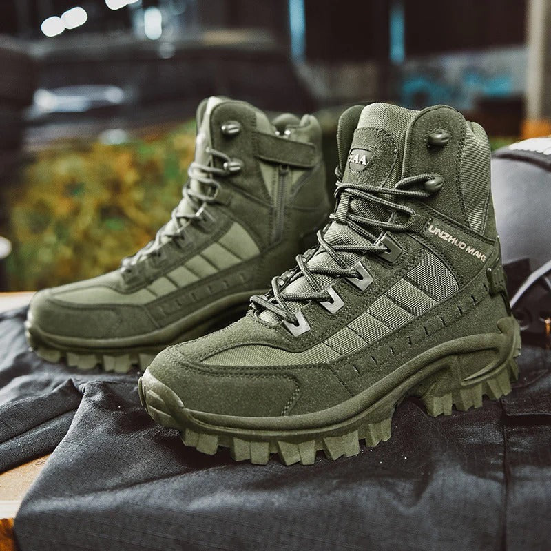Insulated Tactical Winter Boots with Warm Lining and Rugged Grip for Men