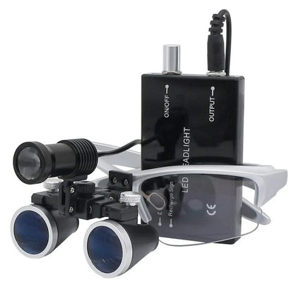 Magnifying Binocular Headband Loupe with LED Light for Dental and Surgical Use