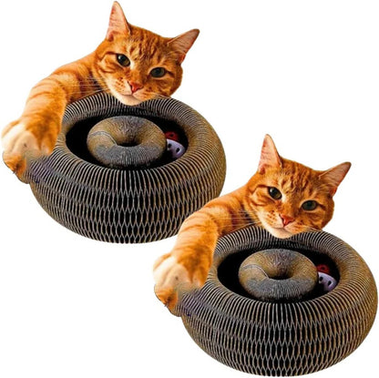 Cat Scratching Pad with Rolling Ball Track, 2 Pack Interactive Set