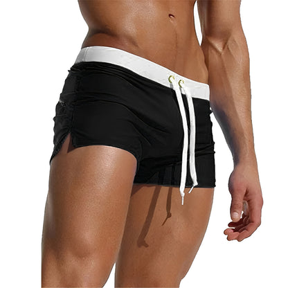 Quick-Dry Swim Trunks with Elastic Waistband for Men