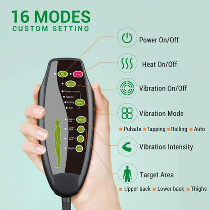 Massage Seat Cushion with Heat and Vibration for Chair and Car Seat