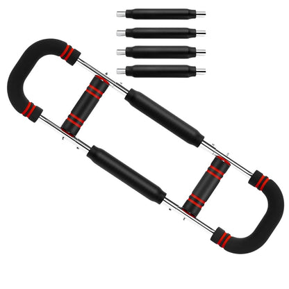 Spring-Loaded Chest Expander with Adjustable Resistance Bars for Strength Building Support
