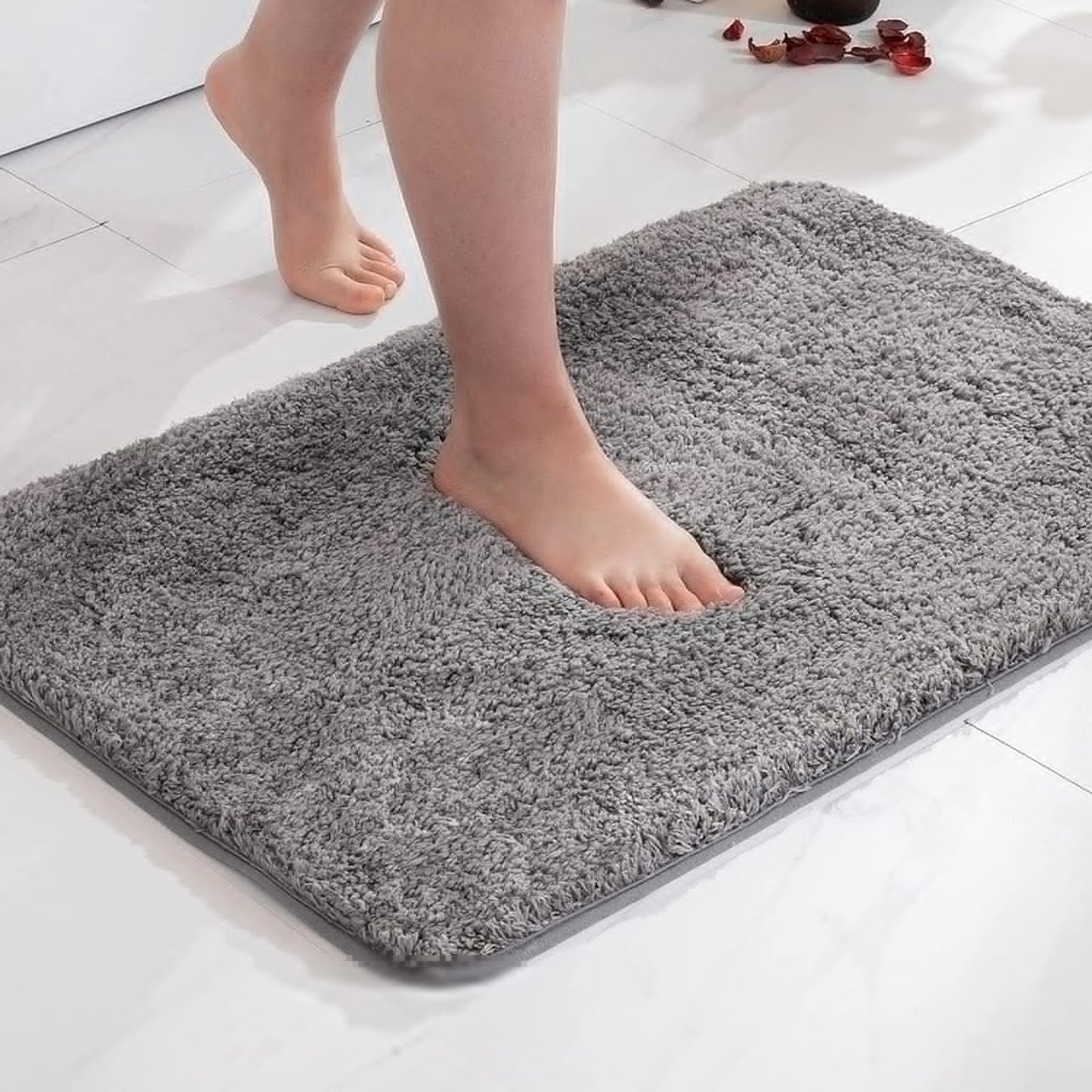 Faux Fur Bathroom Rug with Plush Pile