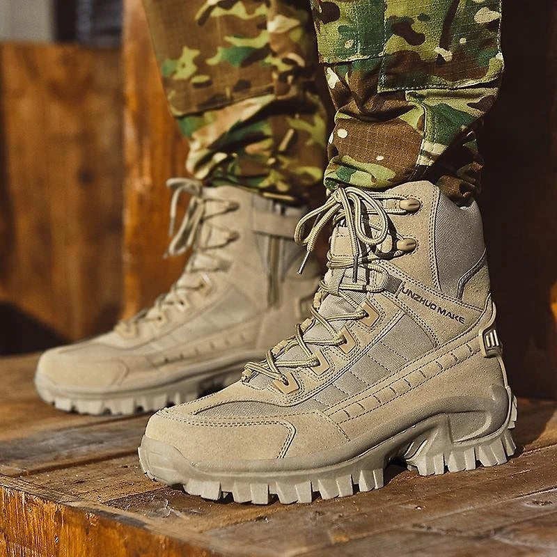 Insulated Tactical Winter Boots with Warm Lining and Rugged Grip for Men