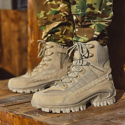 Insulated Tactical Winter Boots with Warm Lining and Rugged Grip for Men