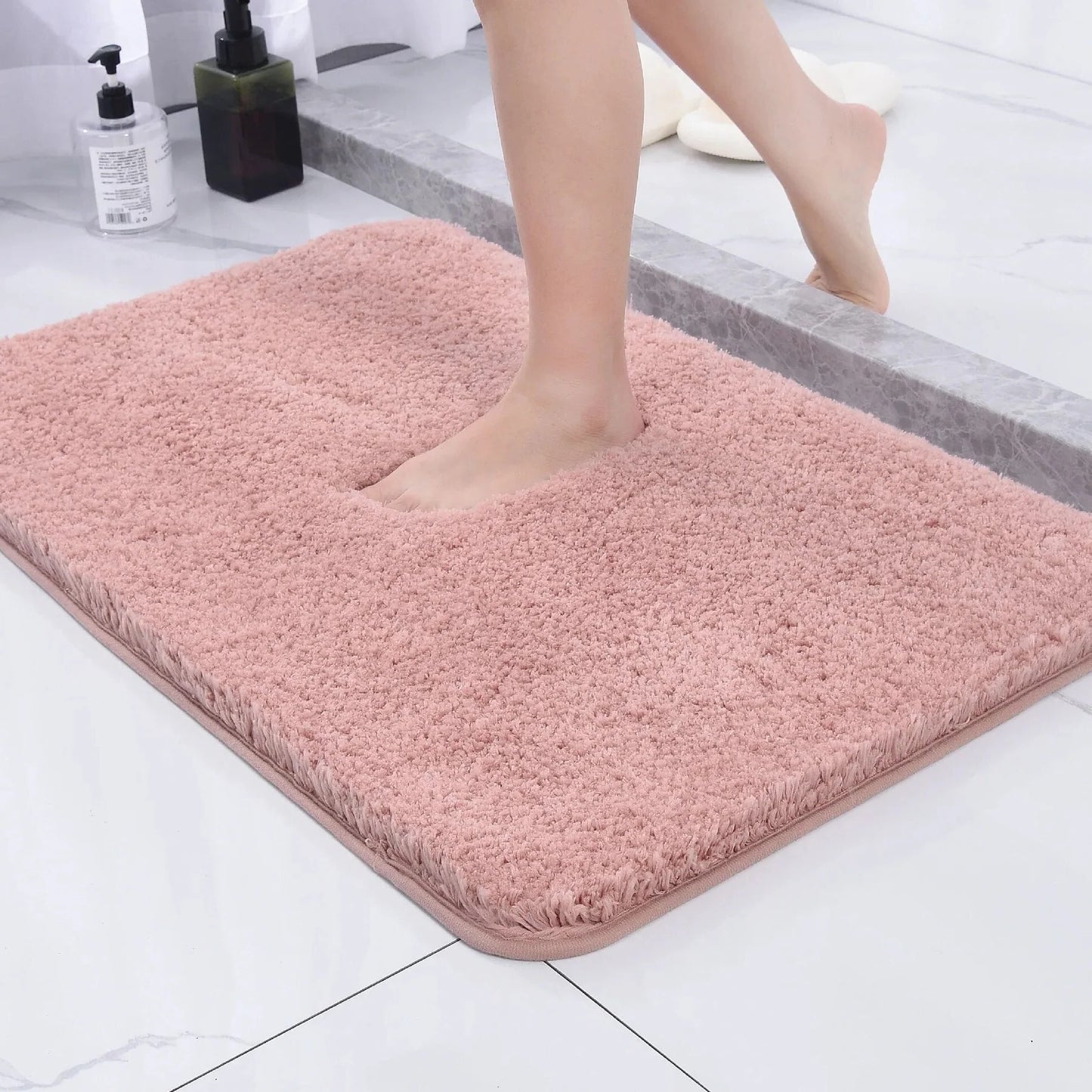 Faux Fur Bathroom Rug with Plush Pile