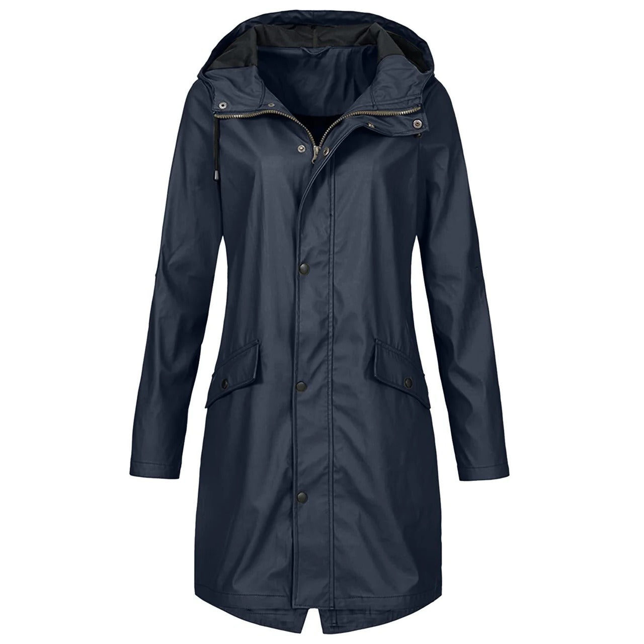 Womens Waterproof Hooded Rain Jacket with Lightweight Construction