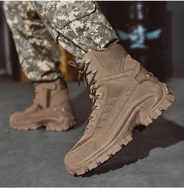 Insulated Tactical Winter Boots with Warm Lining and Rugged Grip for Men