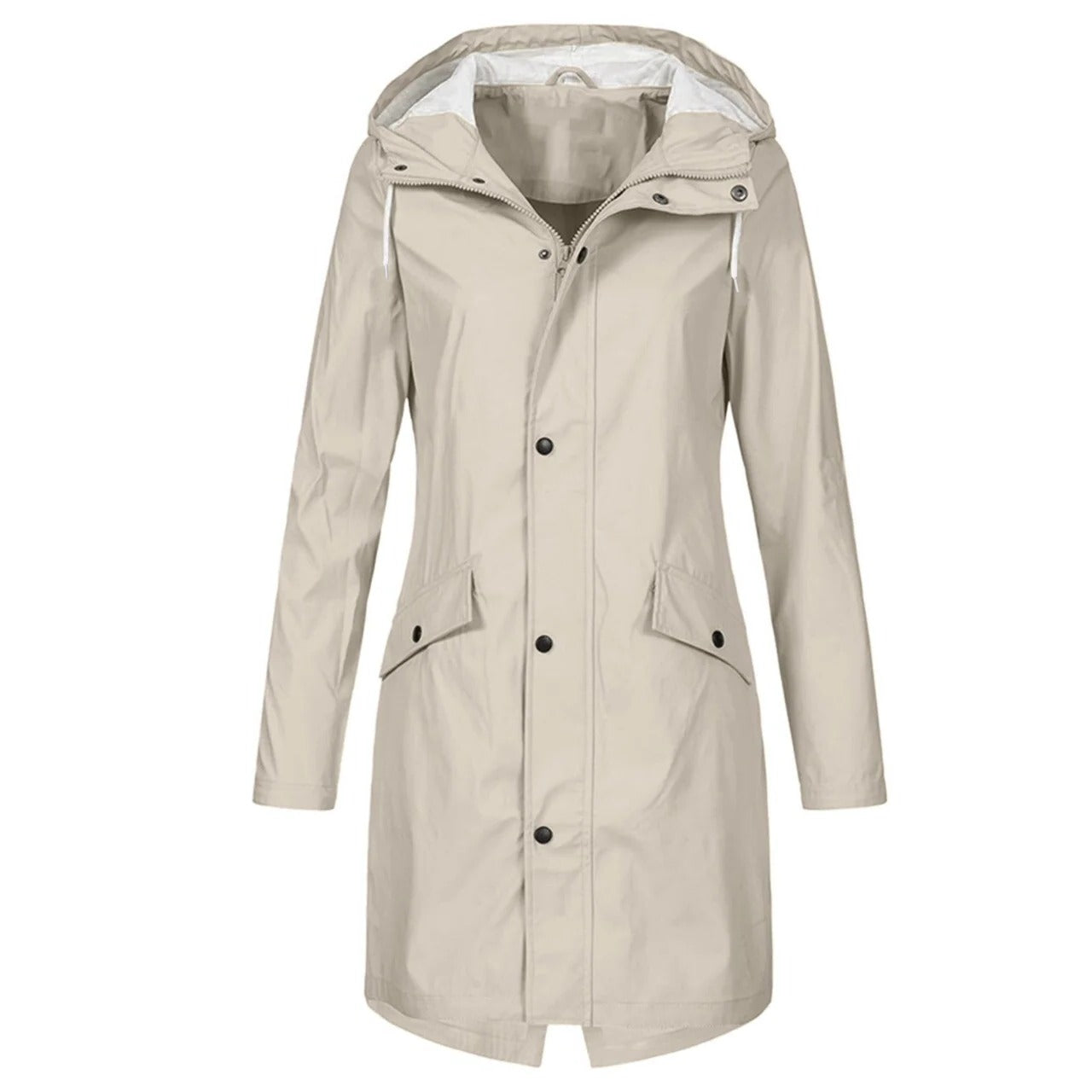 Womens Waterproof Hooded Rain Jacket with Lightweight Construction