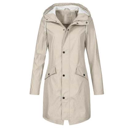Womens Waterproof Hooded Rain Jacket with Lightweight Construction