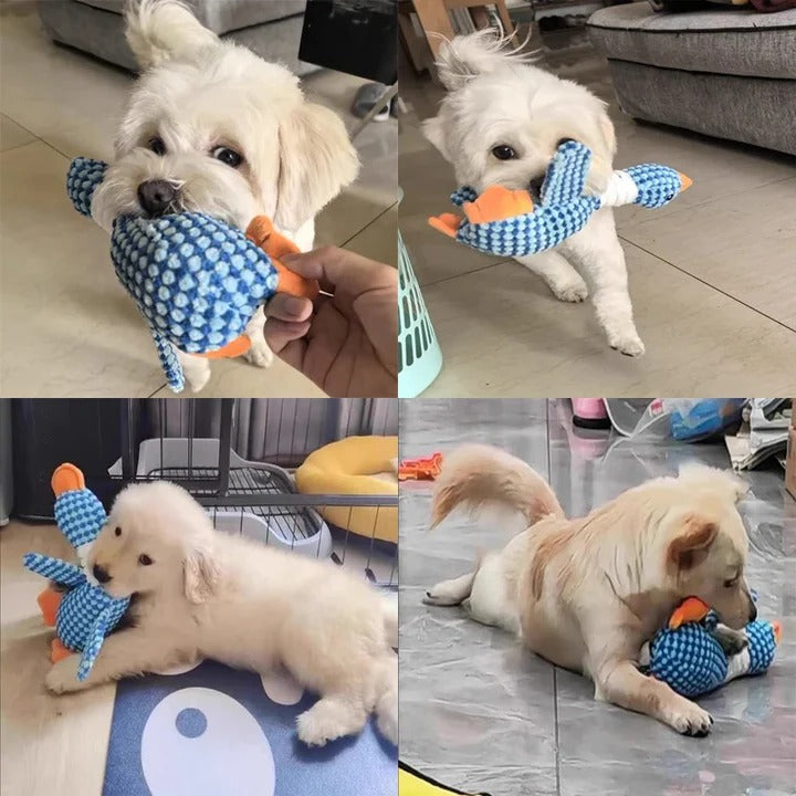 Stuffed Animal Squeaky Chew Toy for Dogs with Durable Plush Fabric