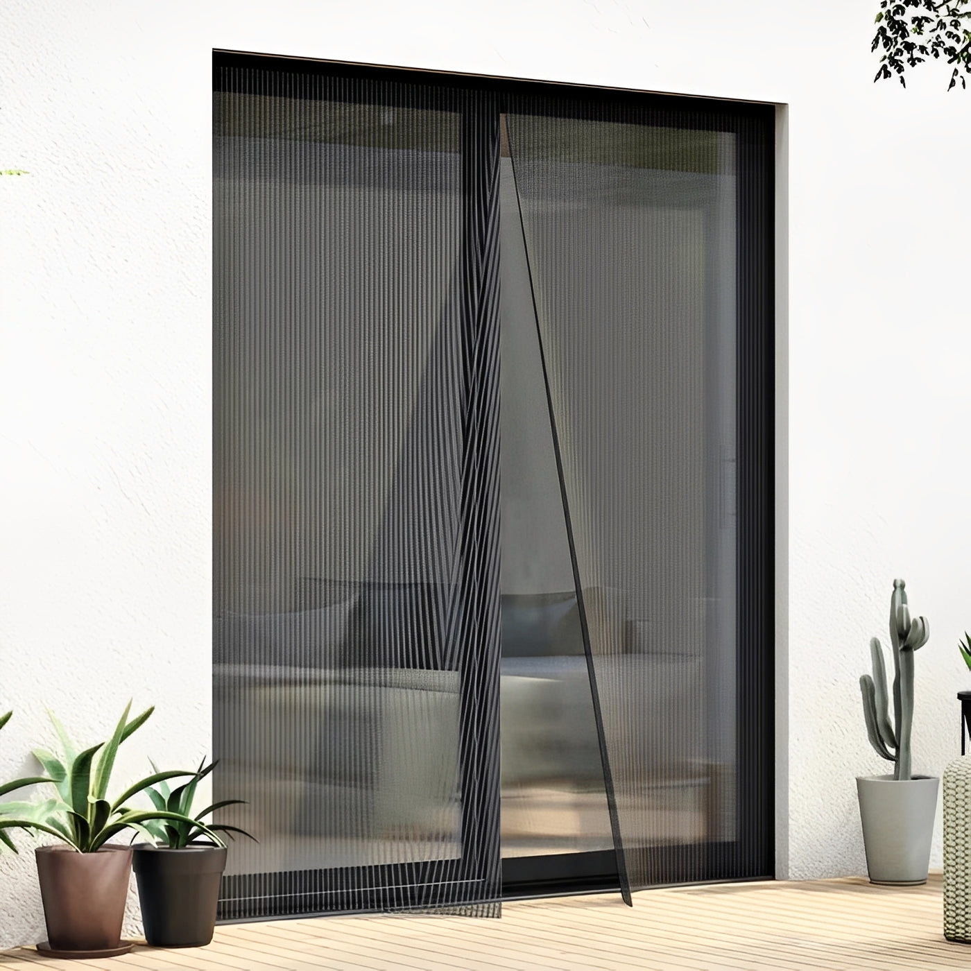 Magnetic Screen Door Net for Mosquito Protection Support