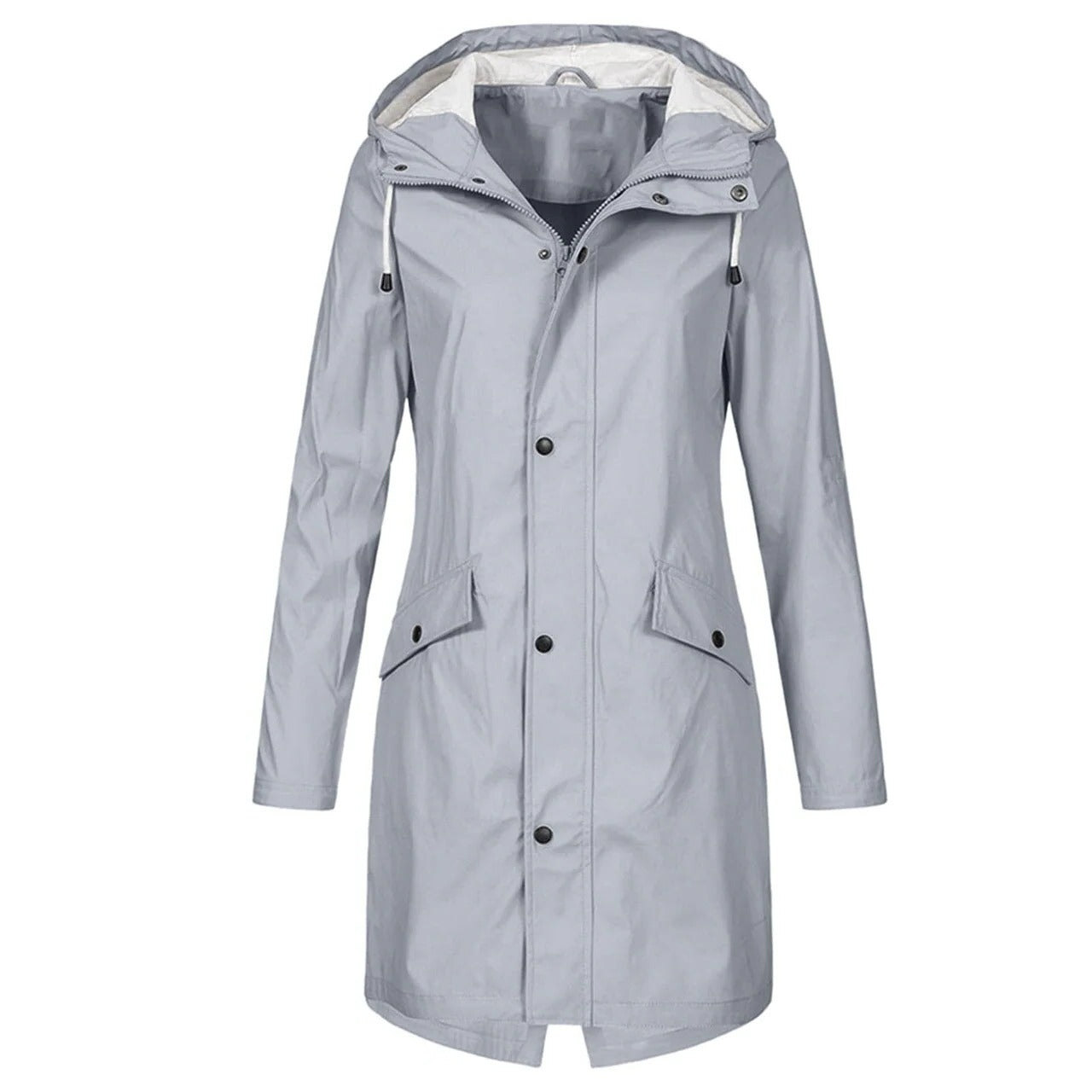 Womens Waterproof Hooded Rain Jacket with Lightweight Construction