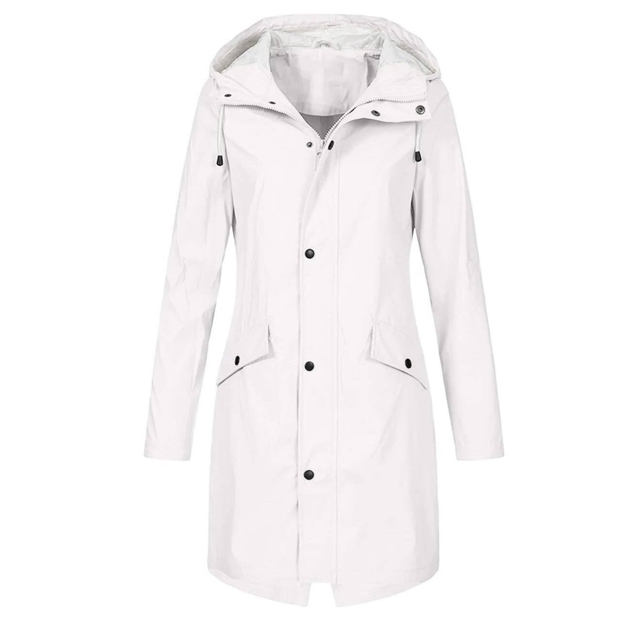 Womens Waterproof Hooded Rain Jacket with Lightweight Construction