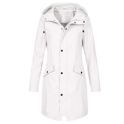 Womens Waterproof Hooded Rain Jacket with Lightweight Construction