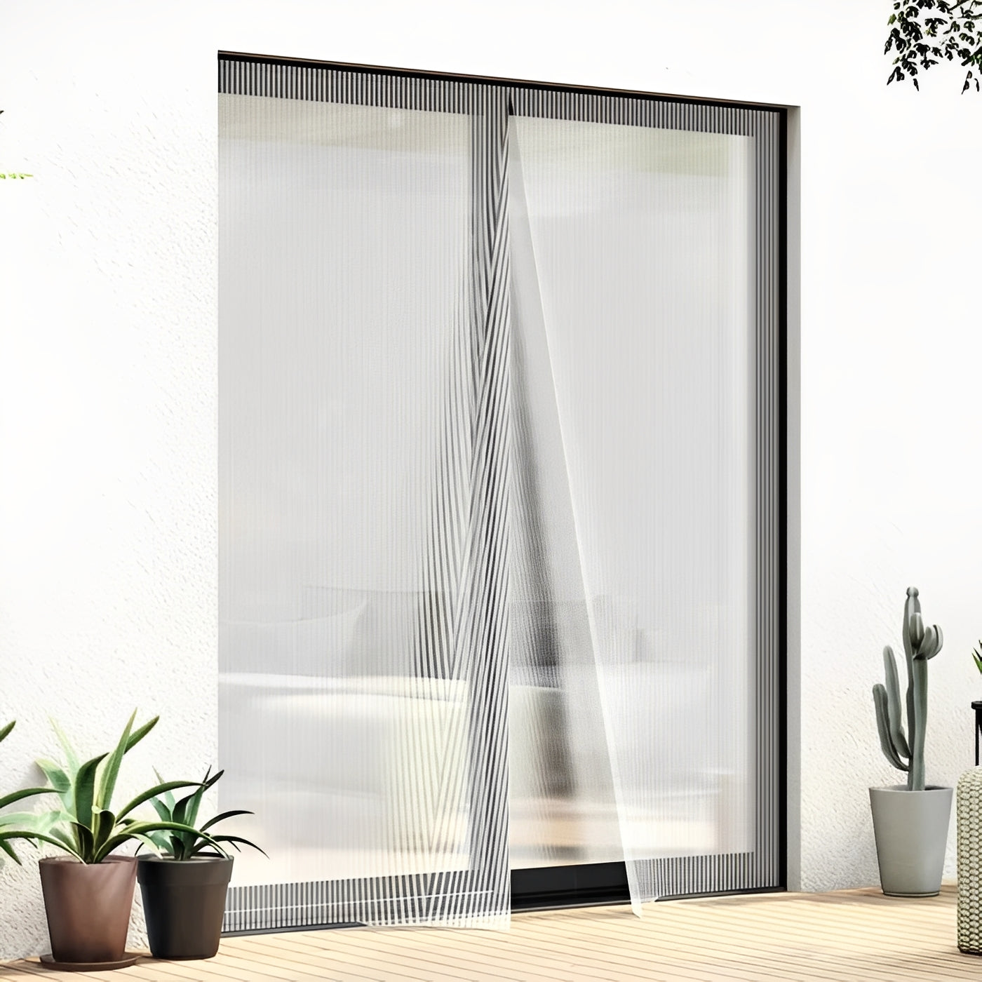 Magnetic Screen Door Net for Mosquito Protection Support