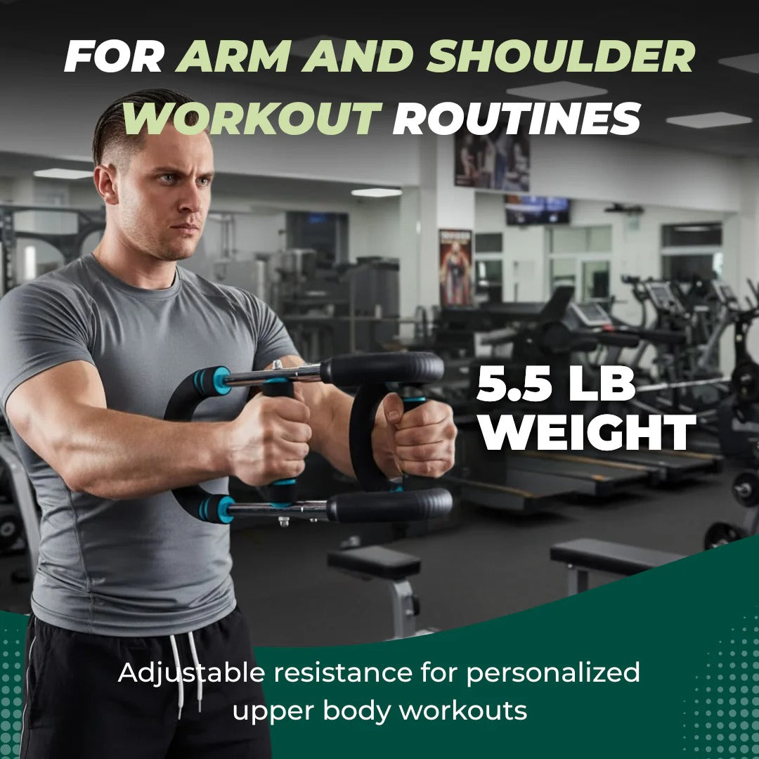 Spring-Loaded Chest Expander with Adjustable Resistance Bars for Strength Building Support