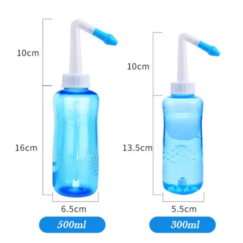 Squeeze Sinus Flush Bottle with Controlled Flow Tip for Nasal Congestion and Allergy Care
