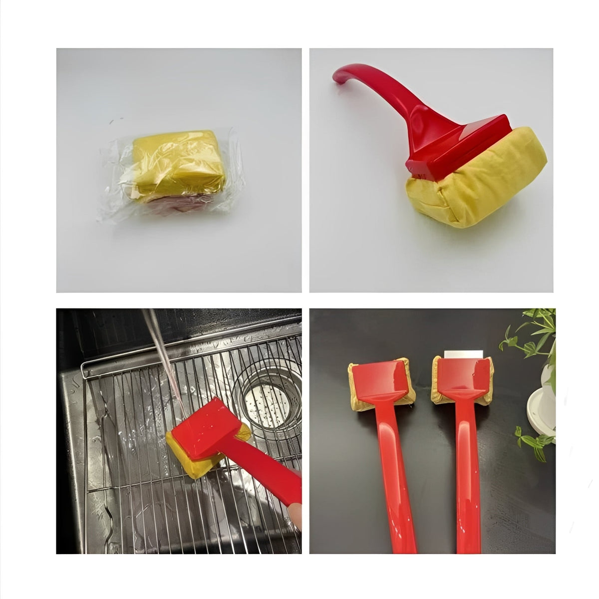 Steam Grill Cleaning Brush with Bristle Free Pad and Replaceable Head