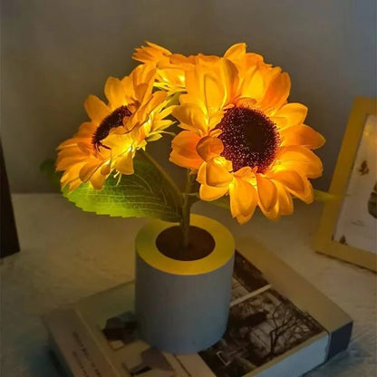 Sunflower Shaped LED Table Lamp with Warm Ambient Glow
