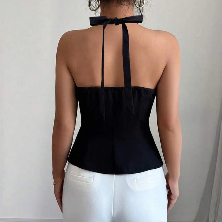 Womens Sleeveless Blazer Vest with Tailored Fit and Button Closure