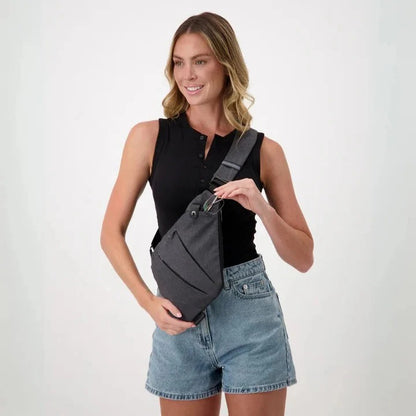Unisex Water Resistant Crossbody Sling Bag with Anti Theft Zippers and Adjustable Strap