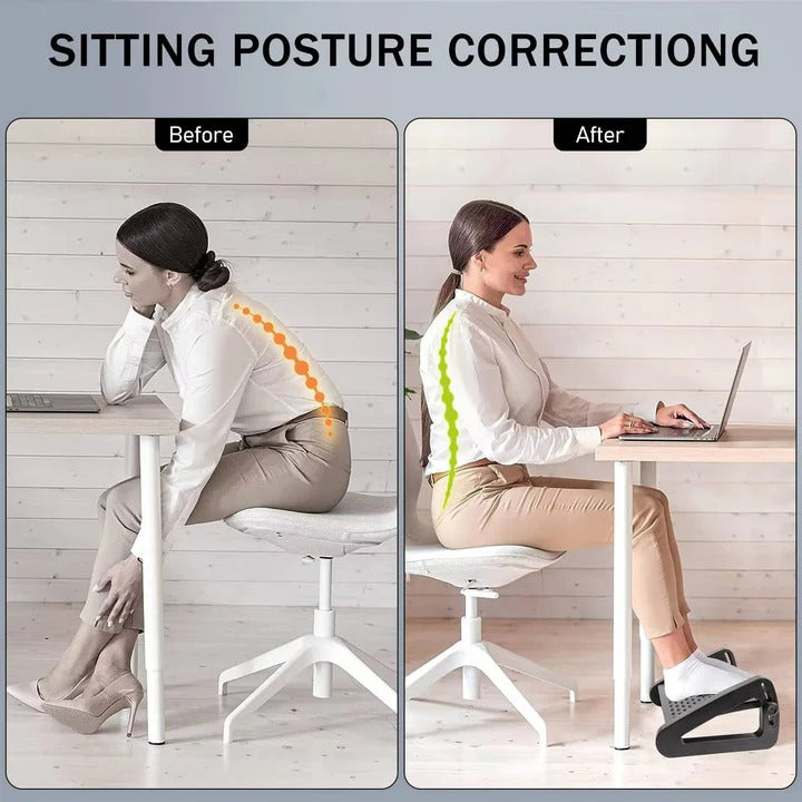 Adjustable Ergonomic Foot Rest Cushion with Non-Slip Base for Under Desk Use