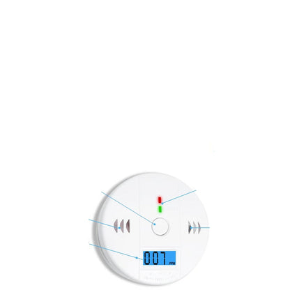 Combined Carbon Monoxide and Smoke Detector Alarm for Home and Kitchen Safety