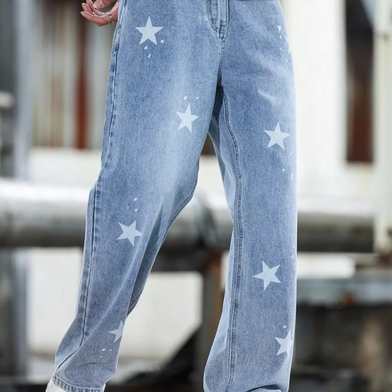 Relaxed Fit Straight Cut Jeans with Wide Leg Design for Men