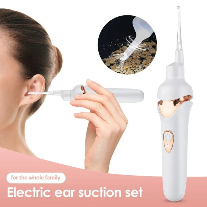 Rechargeable Ear Wax Support Cleaner with Low Noise Motor and Soft Silicone Tips