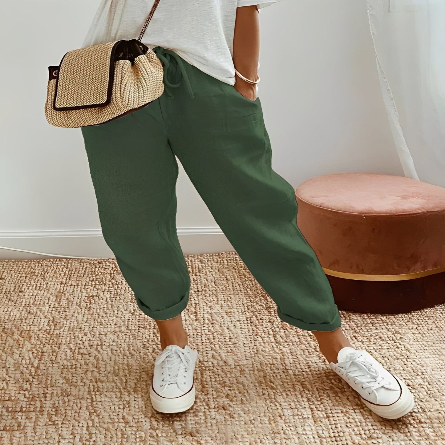 Breathable Cotton Pants with Moisture Wicking